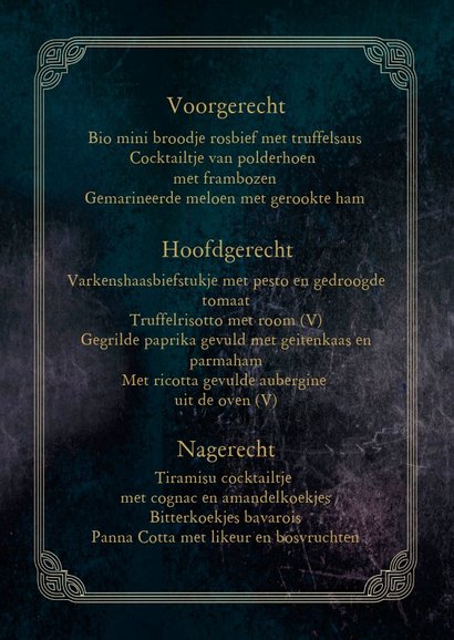 Kerstmenu Great Gatsby stijl 3