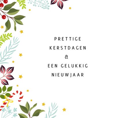 Kerstster kerstkaart met bloemen en planten 2