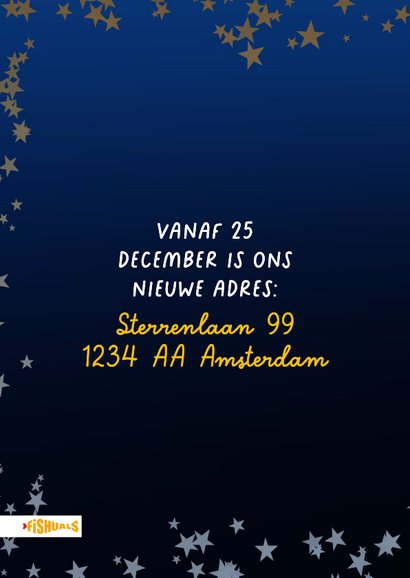 Kerstverhuiskaart met sleutel en huisje 2