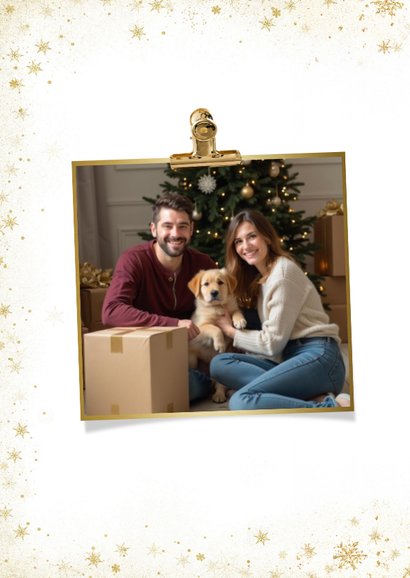 Kerstverhuiskaart new year new home grote foto goudlook 2