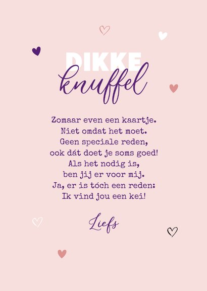 zomaar kaart dikke knuffel beertje hartjes Kaartje2go