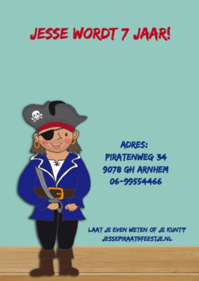 Kinderfeest piraat blauw 2