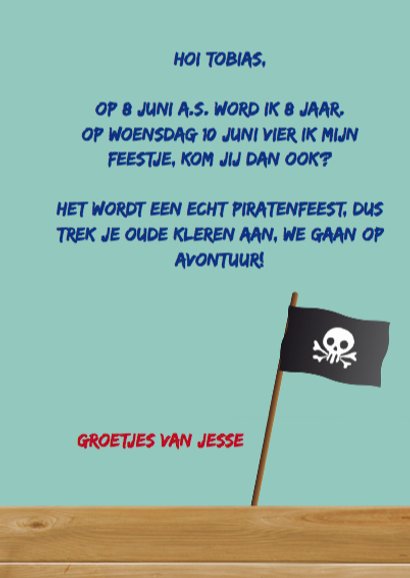 Kinderfeest piraat blauw 3