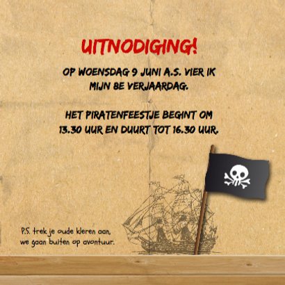Kinderfeest piraat eigen foto 3