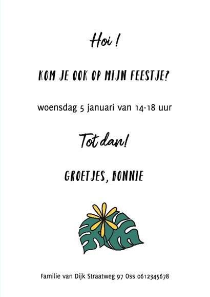 Kinderfeest Toekan Uitnodiging 3