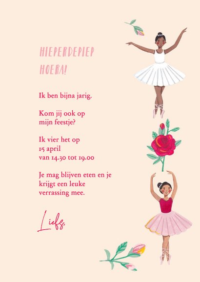 Kinderfeestje ballerina ballet en roosjes 3