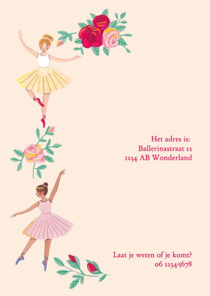 Kinderfeestje ballerina en bloemen 2