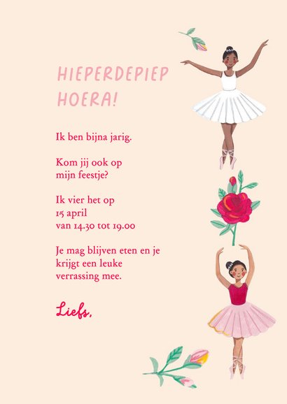 Kinderfeestje ballerina en bloemen 3