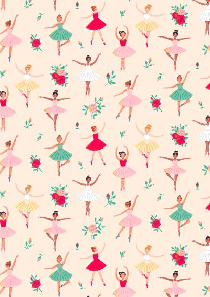 Kinderfeestje ballerina en bloemen Achterkant