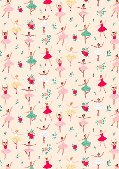 Kinderfeestje ballerina en bloemen Achterkant