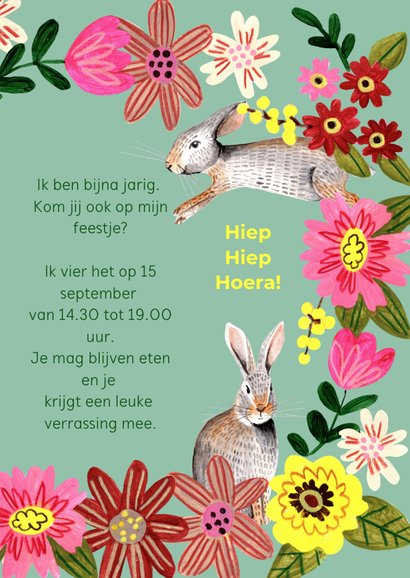 Kinderfeestje bloemen en konijnen 3