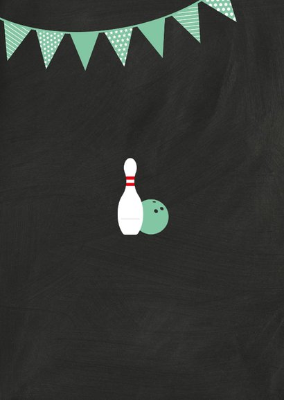 Kinderfeestje bowlen groene bal Achterkant
