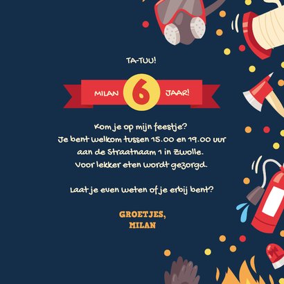 Kinderfeestje brandweer thema met confetti 3