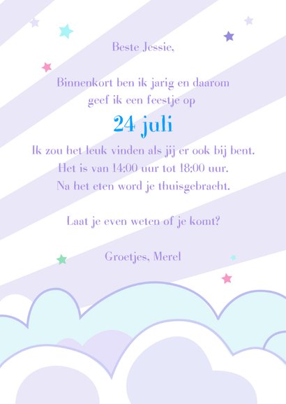 Kinderfeestje eenhoorn in de wolken 3