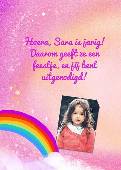 Kinderfeestje eenhoorn met regenboog 2