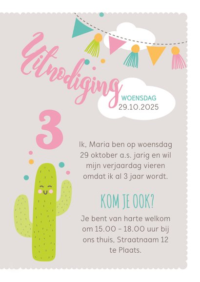 Kinderfeestje feestelijke lama met hoedje 3