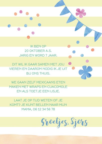 Kinderfeestje fiësta uitnodiging 3