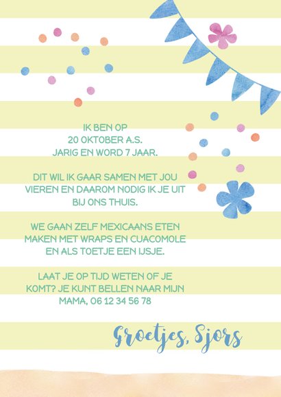 Kinderfeestje fiësta uitnodiging 3