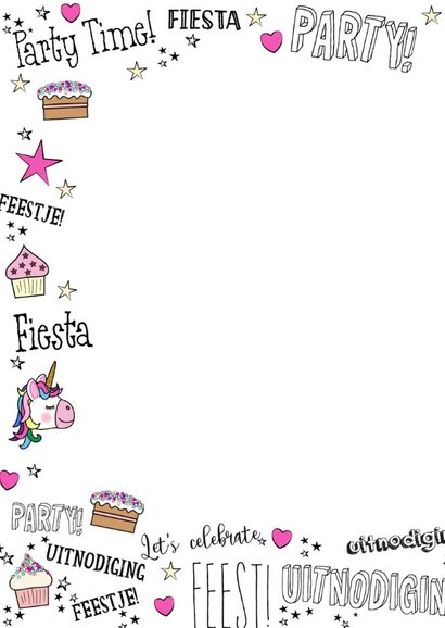 Kinderfeestje handlettering hartjes en unicorn 2