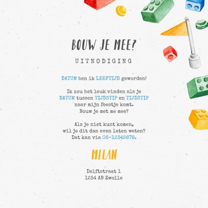 Kinderfeestje jongen lego hip creatief vrolijk 3