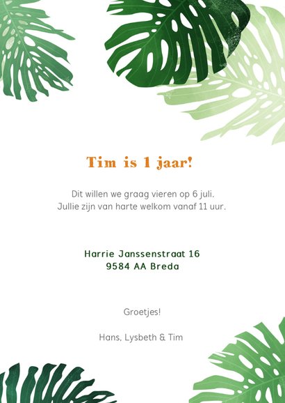 Kinderfeestje jungle uitnodiging 3