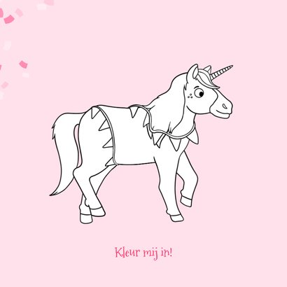 Kinderfeestje kaart eenhoorn 2