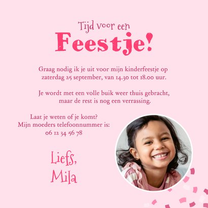 Kinderfeestje kaart eenhoorn 3