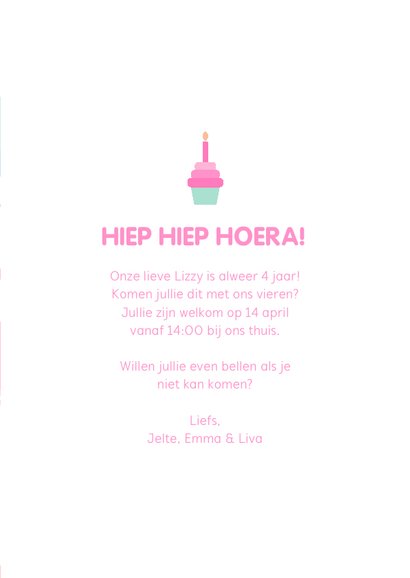 Kinderfeestje kaart met feestende flamingo's 3