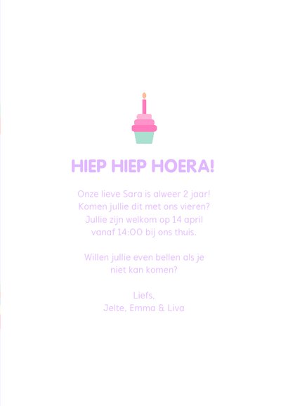 Kinderfeestje kaart met feestende unicorns 3