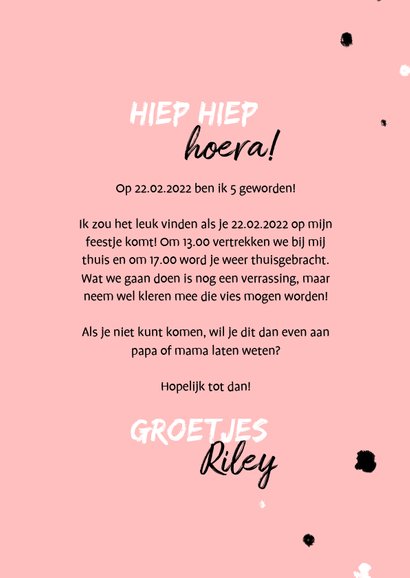 Kinderfeestje leopard zwart wit met foto en spetters 3