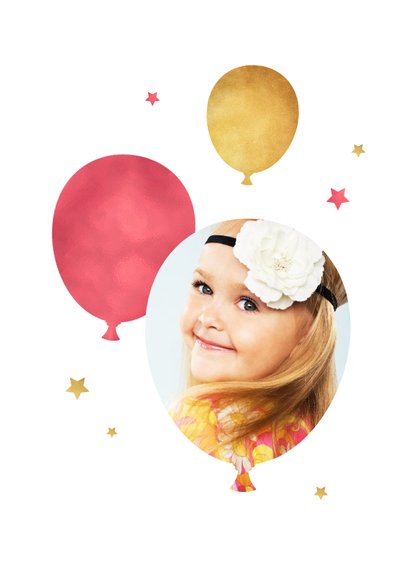 Kinderfeestje meisje ballonnen 4 jaar sterren goud foto 2