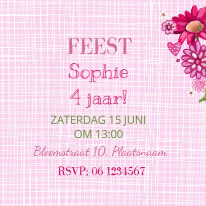 Kinderfeestje Meisje Blok Roze 3