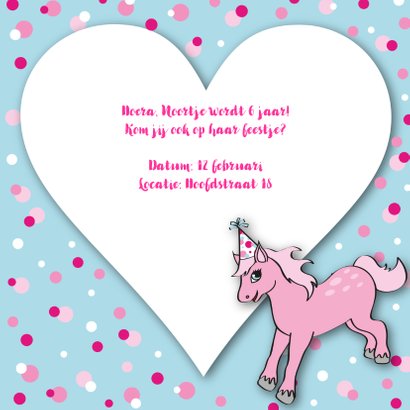 Kinderfeestje meisje pony foto hart 3