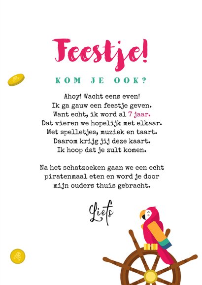 Kinderfeestje meisje stoer piratenfeest piraat schatzoeken 3