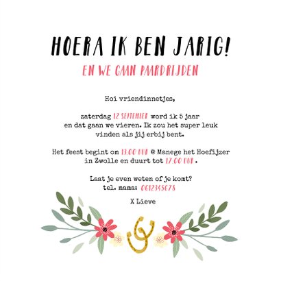 Kinderfeestje meisje thema paarden 3