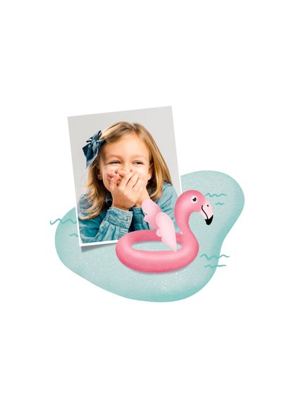 kinderfeestje meisje zwemfeestje flamingo zwembad 2