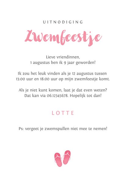 kinderfeestje meisje zwemfeestje flamingo zwembad 3