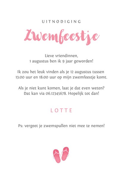 kinderfeestje meisje zwemfeestje flamingo zwembad 3