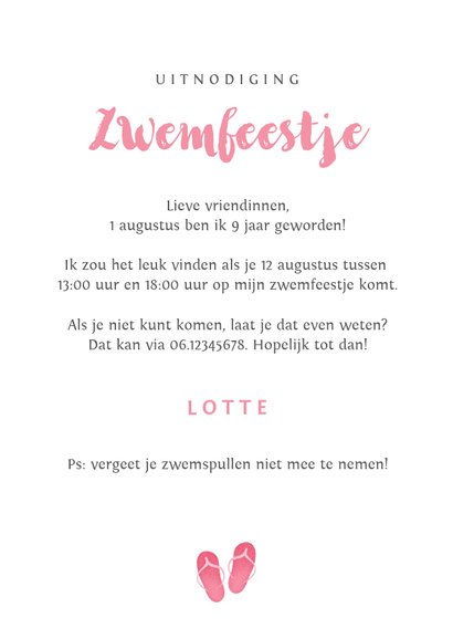 kinderfeestje meisje zwemfeestje flamingo zwembad 3