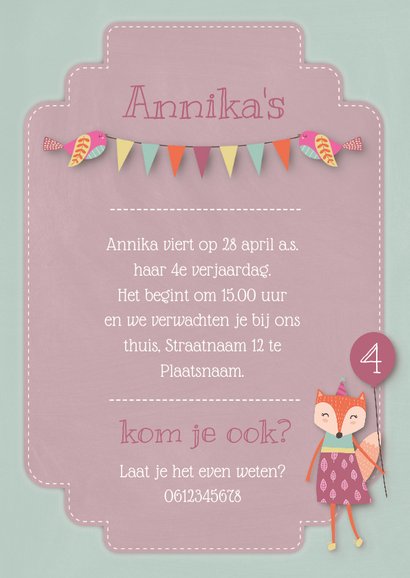 Kinderfeestje meisjes vosje 3