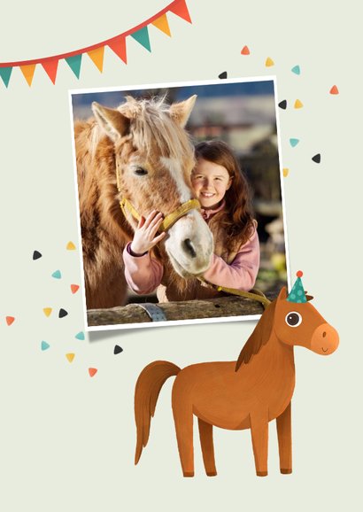 Kinderfeestje paarden uitnodiging manege confetti feest 2