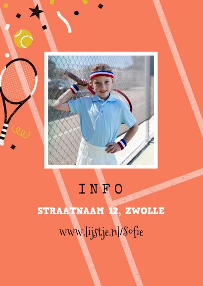 Kinderfeestje tennis thema aanpasbare leeftijd 2