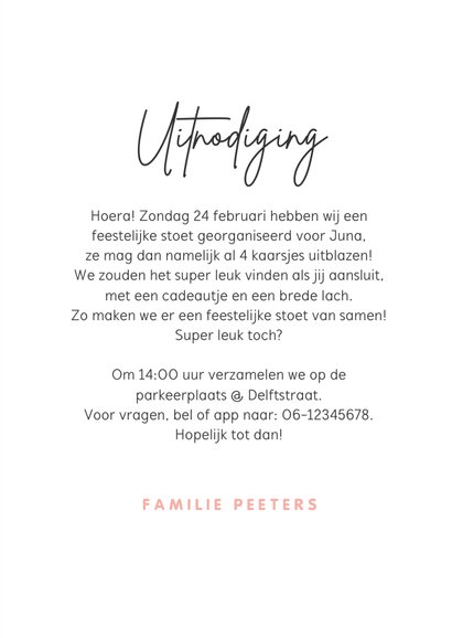 Kinderfeestje uitnodiging drive in auto stoet parade foto 3