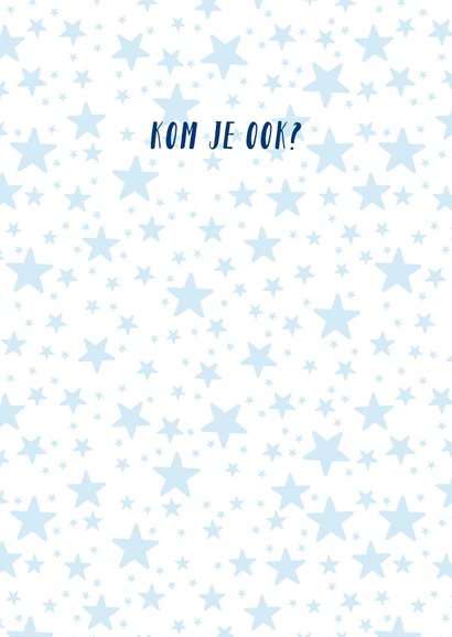 Kinderfeestje uitnodiging jongen sterren houtlook 3