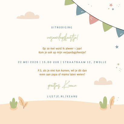 Kinderfeestje uitnodiging jungle met feestende diertjes 3