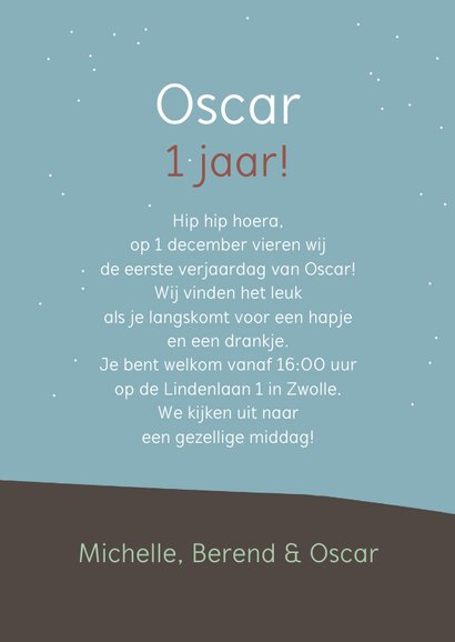 Kinderfeestje uitnodiging kleine beer winter 3