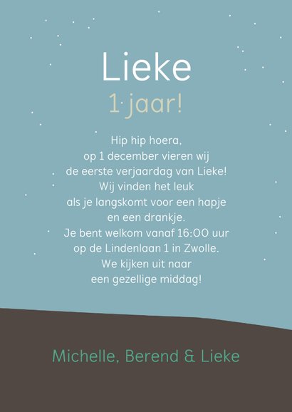 Kinderfeestje uitnodiging konijn meisje winter 3