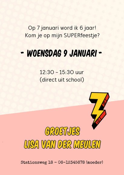 Kinderfeestje uitnodiging meisje superhelden feestje 3