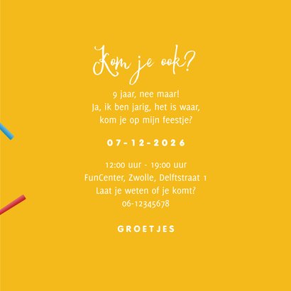 Kinderfeestje uitnodiging minigolf vrolijk sport foto 3