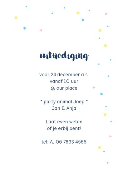 Kinderfeestje uitnodiging party animal jongen als beer 3